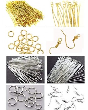 Jewelry Maker's Delight" 25 Piece Metal Accessories Kit in Golden Color